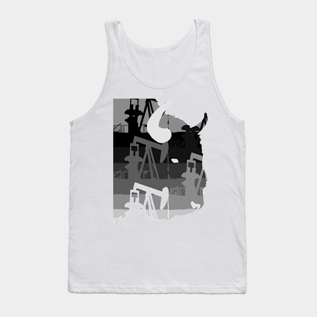 Bison Profile - Pumpjacks Tank Top by KA Textiles and Designs